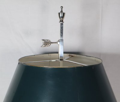 Late 19th century silver-plated bronze hot-water bottle lamp