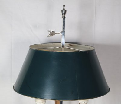 Late 19th century silver-plated bronze hot-water bottle lamp