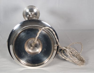 Late 19th century silver-plated bronze hot-water bottle lamp