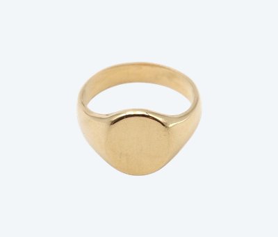 Vintage Siegelring, ungegraviert und ohne Verzierung in 18k Gold, Siegelring zum Gravieren, Vintage Ring