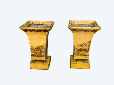 pair of planters in Italian-style sheet metal, Empire period work