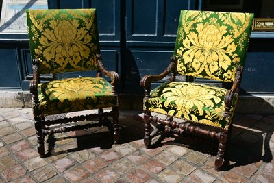 coppia di poltrone in stile Luigi XIV
