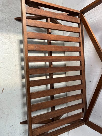 Solid oak patio bench from the 70s