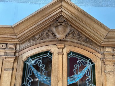 Libreria a due ante in stile Art Déco in rovere massello, XX secolo