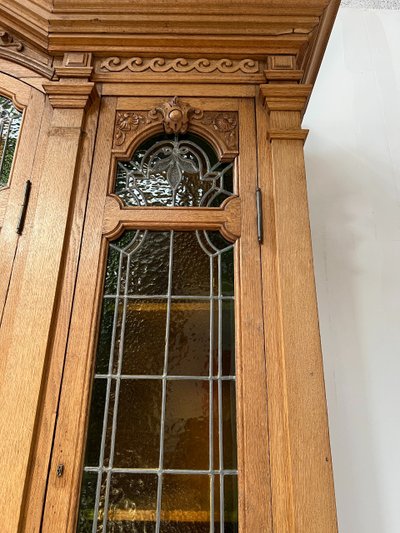 Libreria a due ante in stile Art Déco in rovere massello, XX secolo