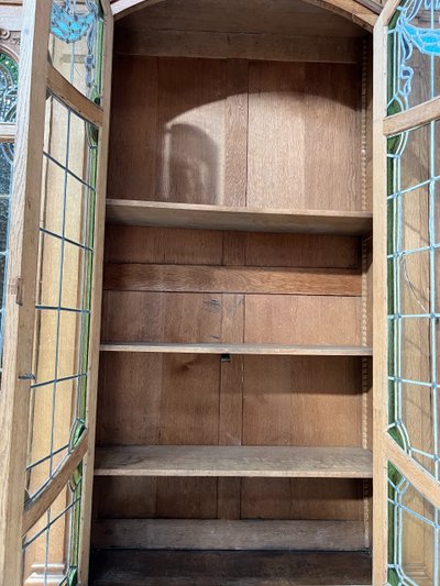 Libreria a due ante in stile Art Déco in rovere massello, XX secolo