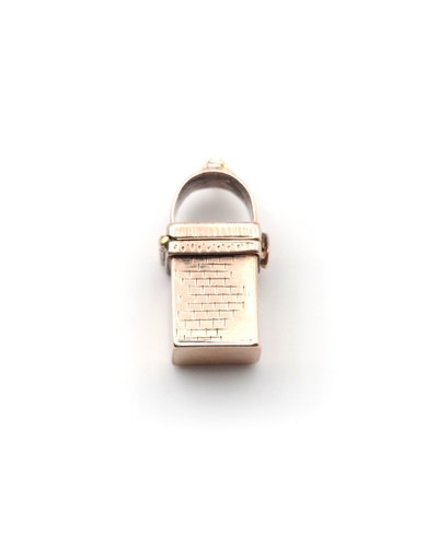 Pendentif message secret cheminée ou puits, architecturé, bijou ancien à secret, message