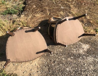 Coppia di poltrone in stile Luigi XVI