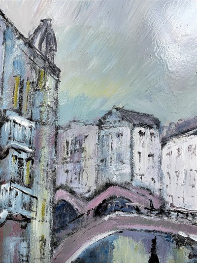 Mario Bonamici (1912-2002), Tableau "Venise", Années 1970.