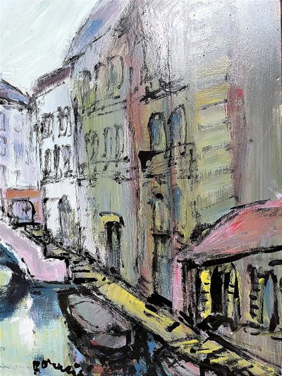 Mario Bonamici (1912-2002), Tableau "Venise", Années 1970.