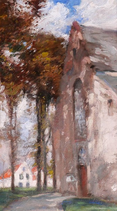 Fernand TOUSSAINT 1873-1956 Brügge, der Beginenhof, Gemälde, um 1920, belgische Landschaft