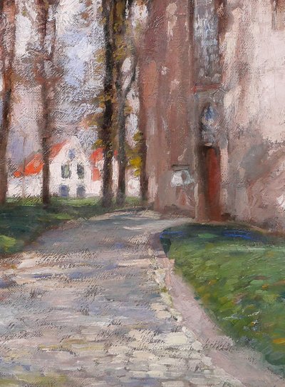 Fernand TOUSSAINT 1873-1956 Brügge, der Beginenhof, Gemälde, um 1920, belgische Landschaft