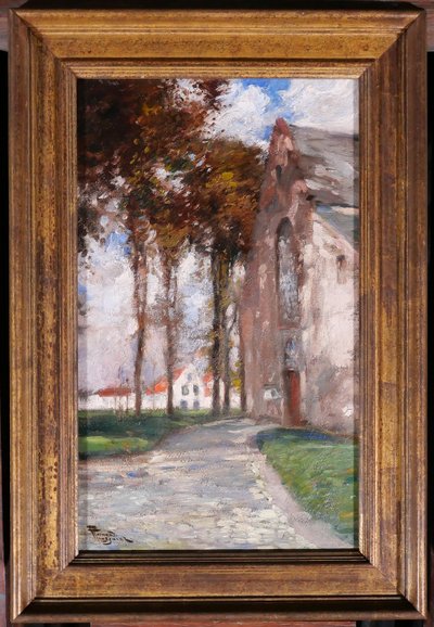 Fernand TOUSSAINT 1873-1956 Brügge, der Beginenhof, Gemälde, um 1920, belgische Landschaft