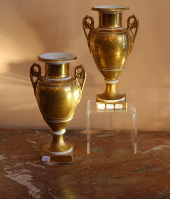 Pair Of Paris Porcelain Vases, Empire Period