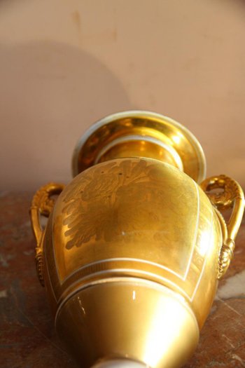 Pair Of Paris Porcelain Vases, Empire Period