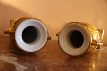 Pair Of Paris Porcelain Vases, Empire Period