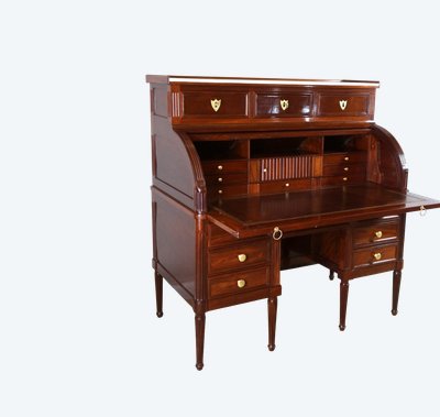 Bureau cylindre style Louis XVI en acajou XIXème siècle