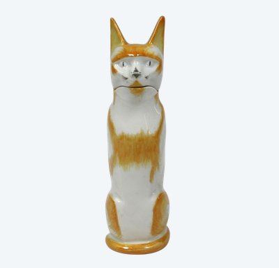 Édouard-Marcel SANDOZ - Théodore Haviland LIMOGES, Flacon "Chat" porcelaine émaillée