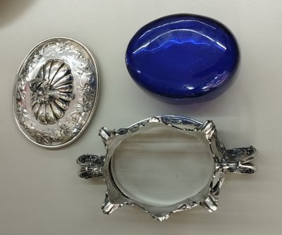 Oval sugar bowl in openwork silver Minerva XIX