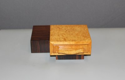 Art Deco Maple and Rosewood Smoker's Box