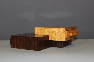 Art Deco Maple and Rosewood Smoker's Box