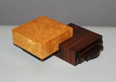 Art Deco Maple and Rosewood Smoker's Box