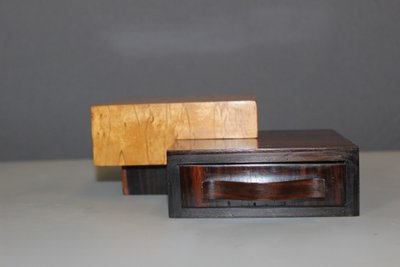 Art Deco Maple and Rosewood Smoker's Box