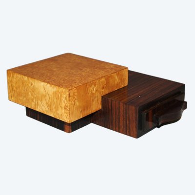 Art Deco Maple and Rosewood Smoker's Box