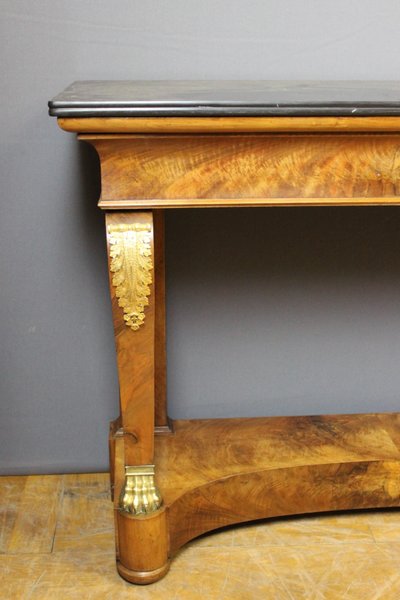 Restoration period console in walnut and bronze circa 1820
