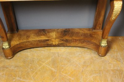 Restoration period console in walnut and bronze circa 1820
