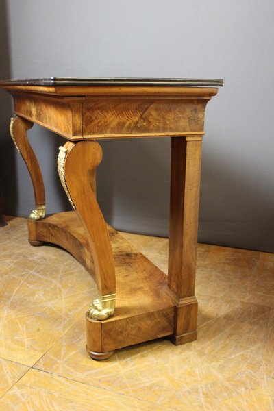 Restoration period console in walnut and bronze circa 1820