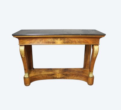 Restoration period console in walnut and bronze circa 1820