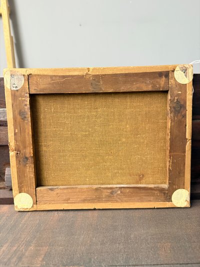 Antikes kleines Ölgemälde auf Leinwand Stillleben XIX, 29x39cm