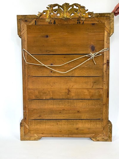 Grand miroir ancien doré à la feuille – France, XIXe siècle – Style Baroque Renaissance