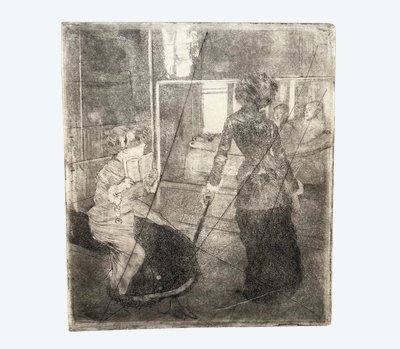 Edgar Degas, Mary Cassatt at the Louvre, 1876