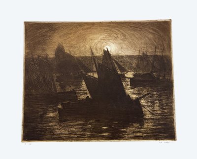 Charles COTTET, boats in Brittany, 1905