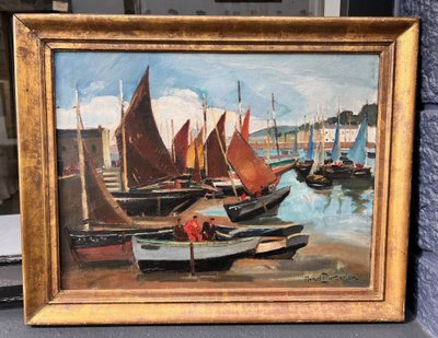 Der Hafen von Tréboul, Bretagne, ca. 1930, Marcel Parturier