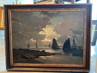 Departure of the boats, backlight, Brittany, Concarneau, Paul Eschbach