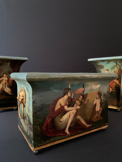 Magnificent painted sheet metal trim from the Consulate-Empire period.