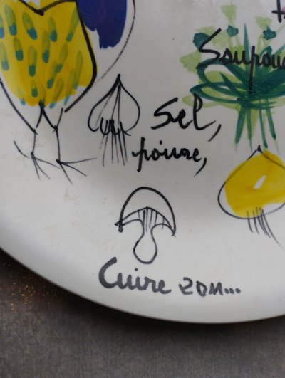 Antique plate by Lili Voltz 1950 - 1960