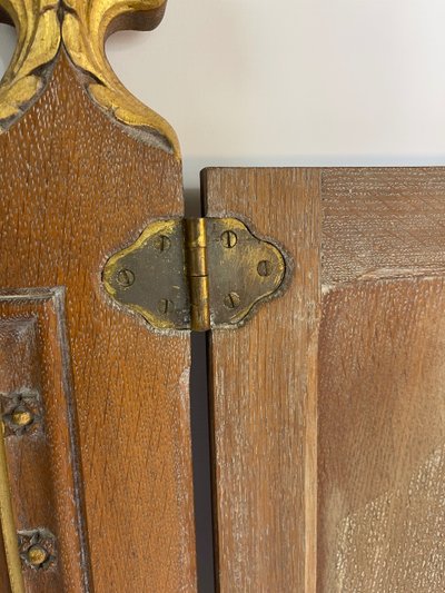 Grand triptyque de dévotion en bois massif – Abbaye de Bonnefontaine – XIXᵉ siècle