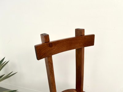 Brutalist chair in solid oak, 1900
