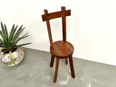 Brutalist chair in solid oak, 1900