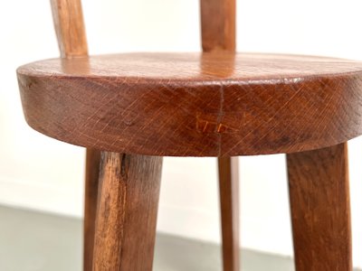 Brutalist chair in solid oak, 1900