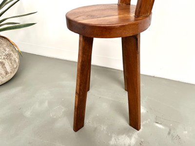Brutalist chair in solid oak, 1900