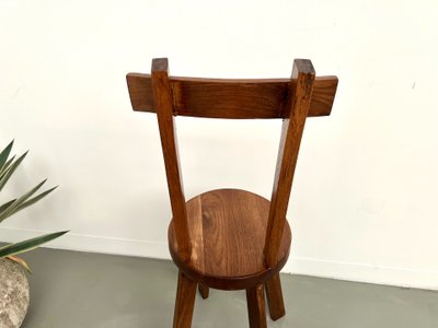 Brutalist chair in solid oak, 1900