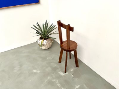 Brutalist chair in solid oak, 1900