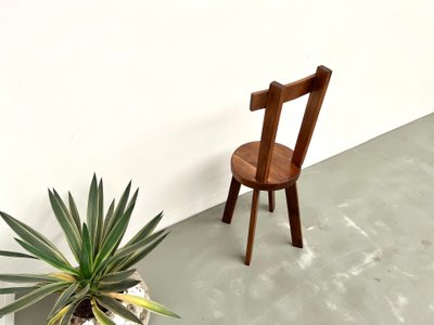Brutalist chair in solid oak, 1900