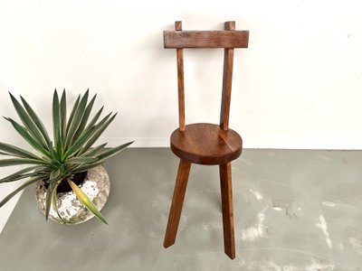 Brutalist chair in solid oak, 1900