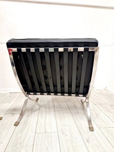 Chaise Lounge et Pouf de Style Mi-Siècle de Barcelone